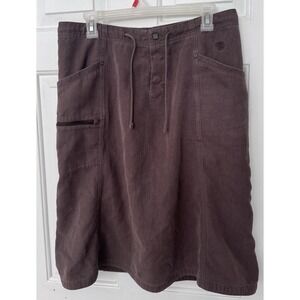 Mountain Hardwear  Women's 10 Brown Midi Skirt Utility Boho Hiking Hemp Outdoors